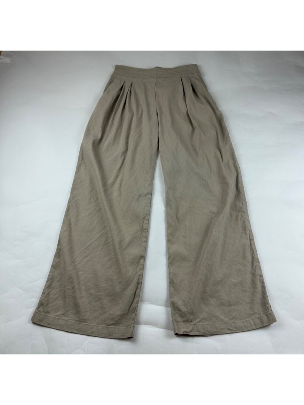 INC International Concepts Sand Linen Blend Wide Leg Summer Trouser 6